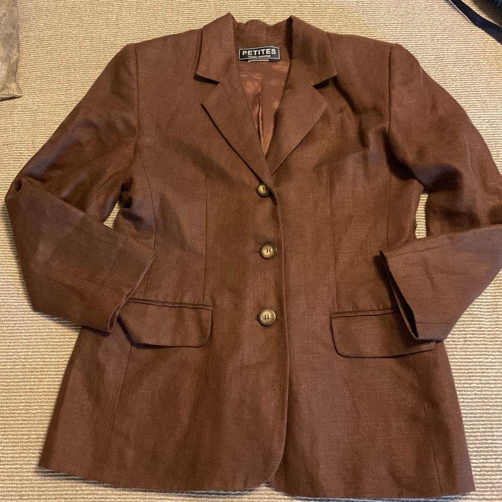 Petites Daniel Hechter Brown Linen BLAZER  .